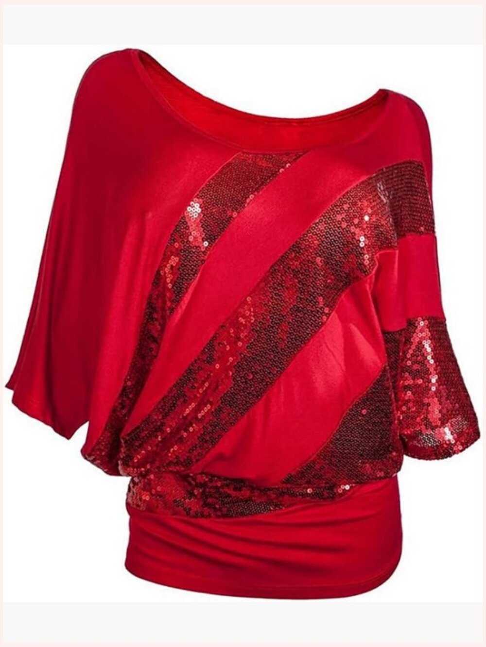 Sequin Glam Club Party Top Glitter Plus Size T-Shirt